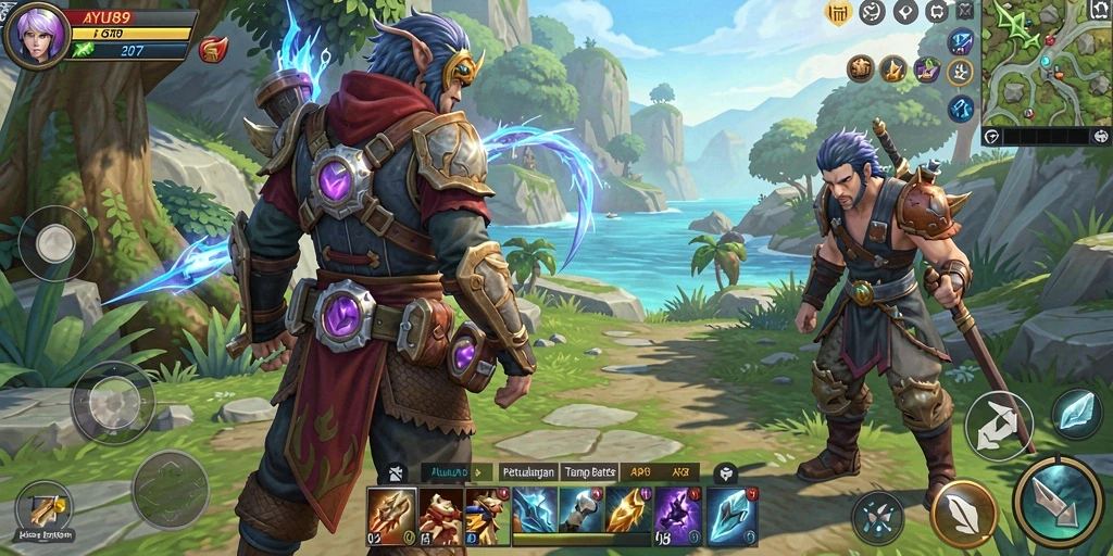 Ilustrasi gameplay seru AYU89 dengan aksi pertarungan ARPG.