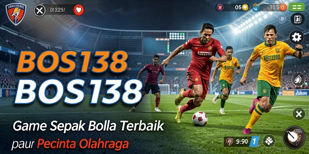 Tampilan gameplay BOS138 yang penuh aksi di lapangan sepak bola.