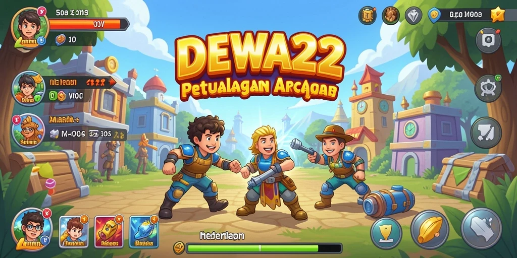Tampilan gameplay seru dari DEWA22 dengan banyak rintangan dan bonus.