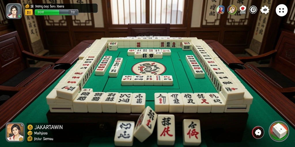 Tampilan permainan JAKARTAWIN dengan ubin Mahjong yang cerah.