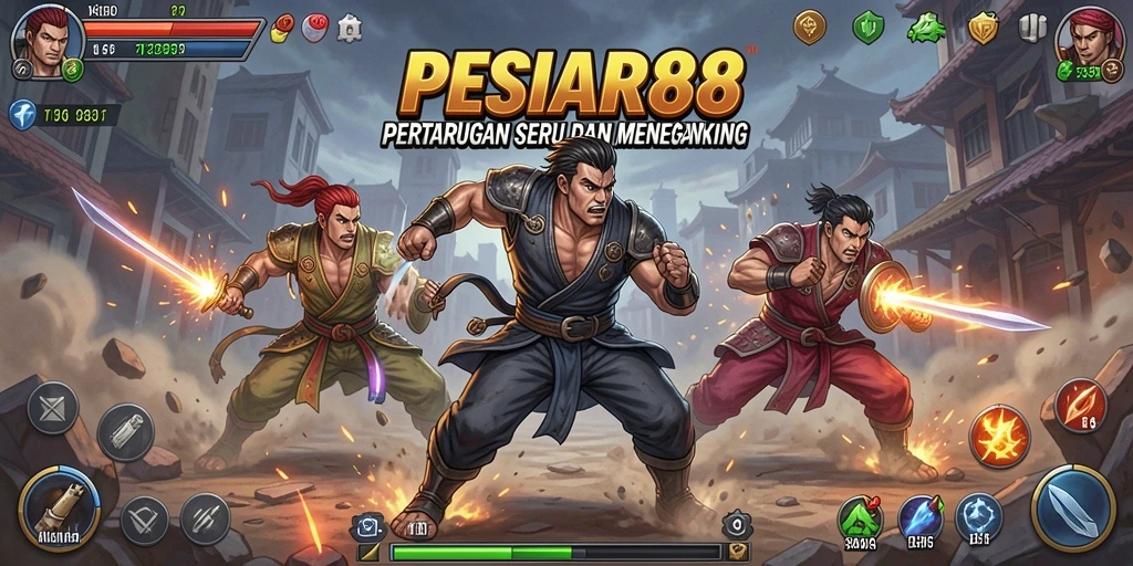Gameplay PESIAR88 yang mendebarkan dengan pertarungan seru.