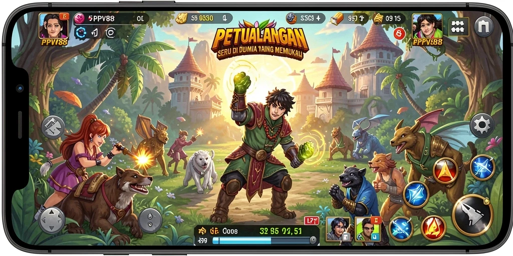 Screenshot gameplay yang menampilkan aksi petualangan seru di PPV88.
