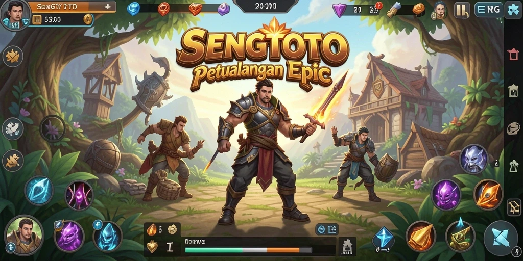 Screenshot SENGTOTO menampilkan pertarungan yang seru dalam dunia RPG.