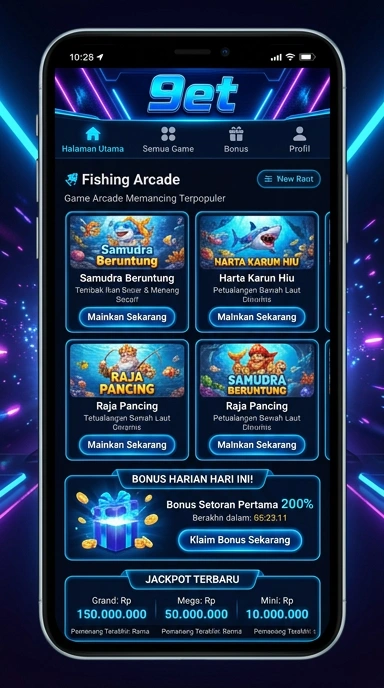 Tampilan antarmuka aplikasi 9et yang modern dan user-friendly.